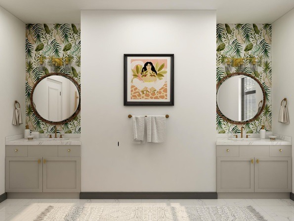 Color-filled bathrooms