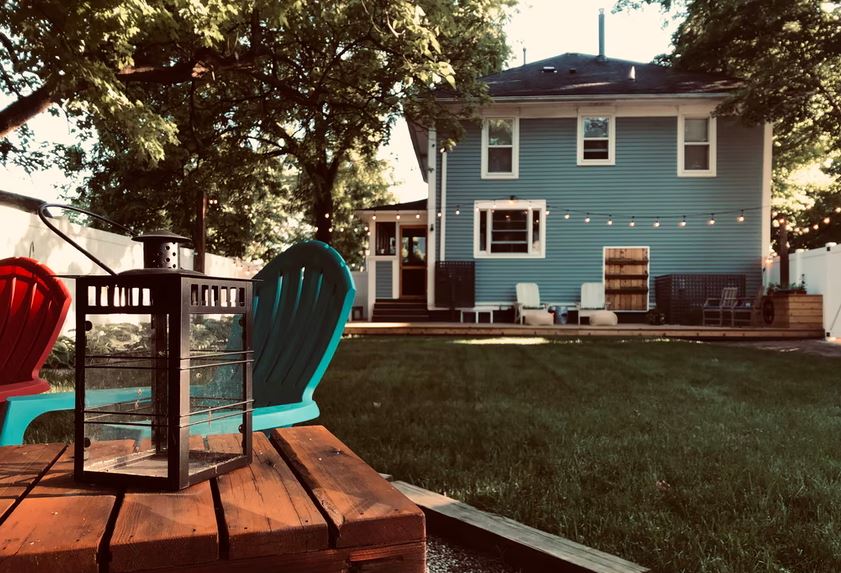 a neat and inviting backyard