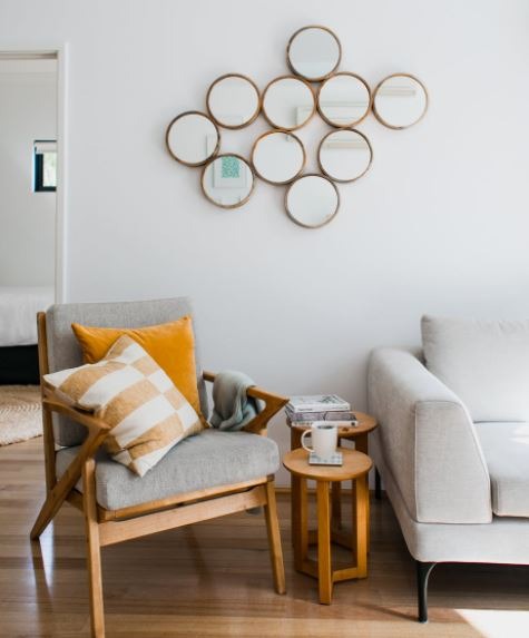 decorative mirrors in the living room