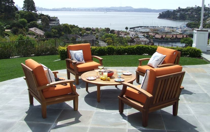 tables and chairs made of teak wood