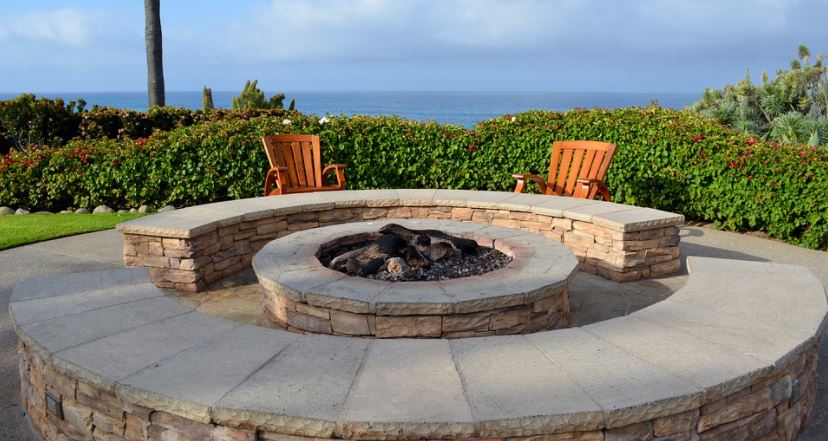 a beautiful backyard fire pit
