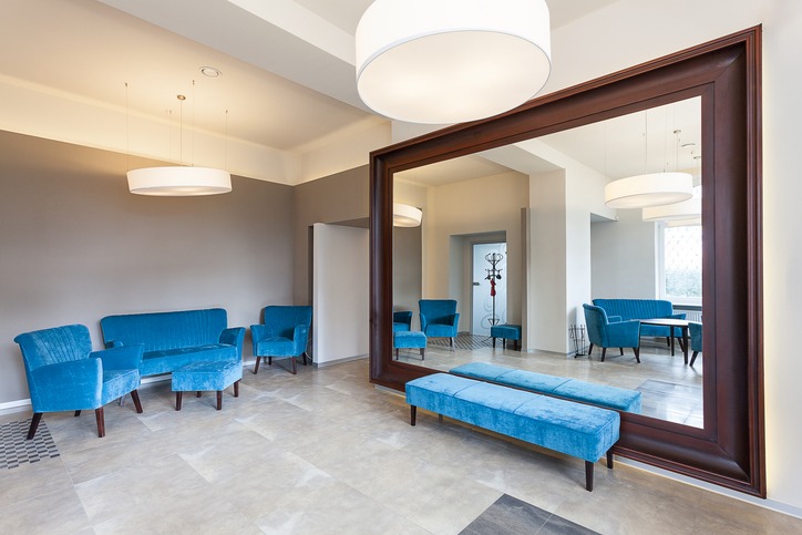 large mirror inside a room