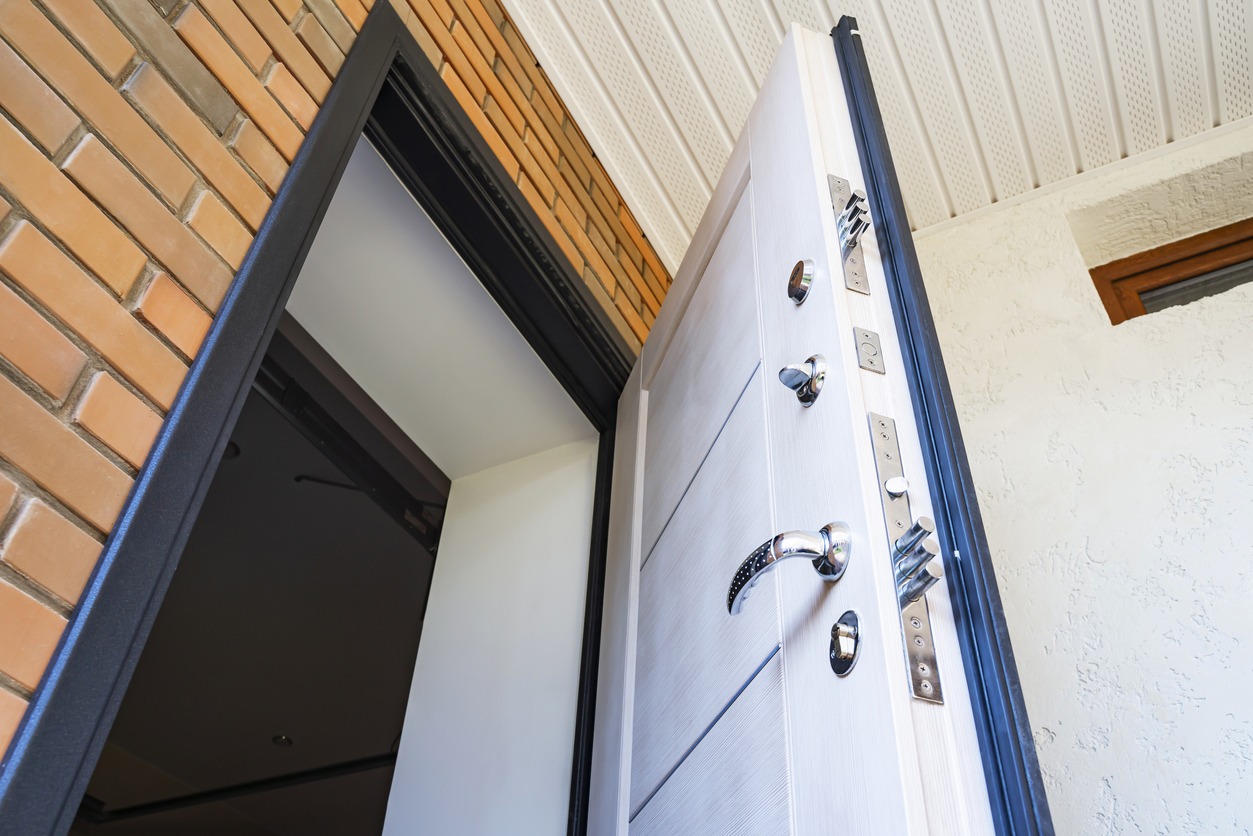 front door with multiple locks