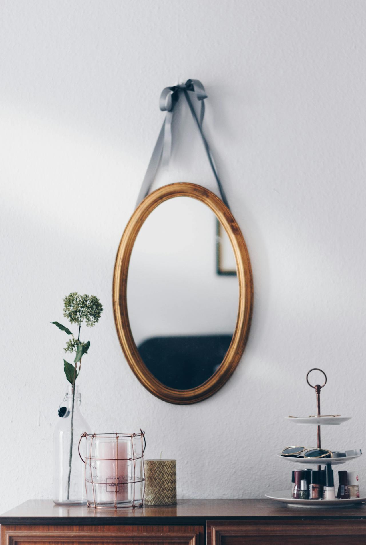 Wooden Framed Hanging Mirror