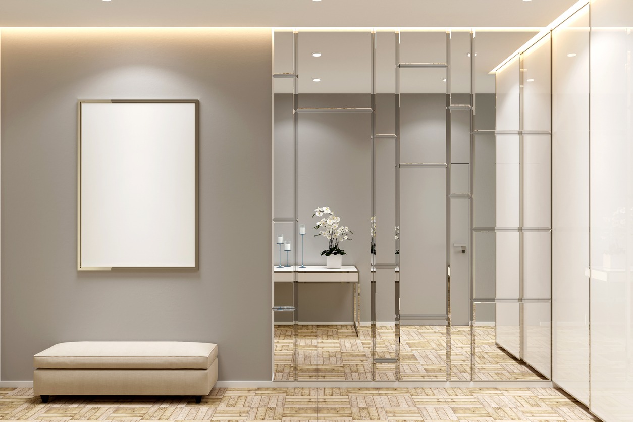 large hallway mirror panels
