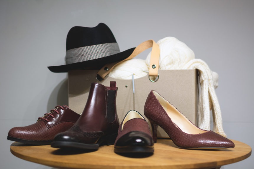 Leather shoes and a hat