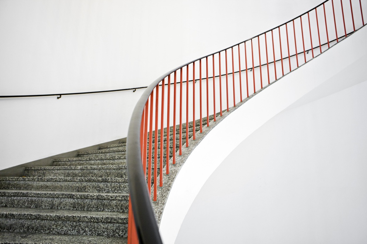 U-shaped or half-turn stairs