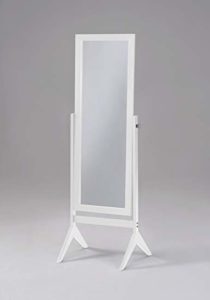 White-Finish-Wooden-Cheval-Bedroom-Free-Standing-Floor-Mirror