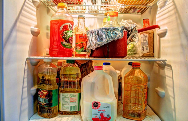 an open fridge with contents