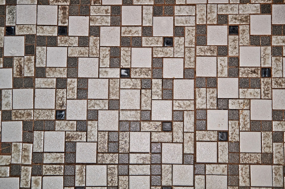 Brown mosaic tiles