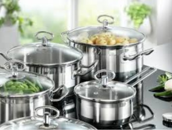 Stainless steel pans and pots