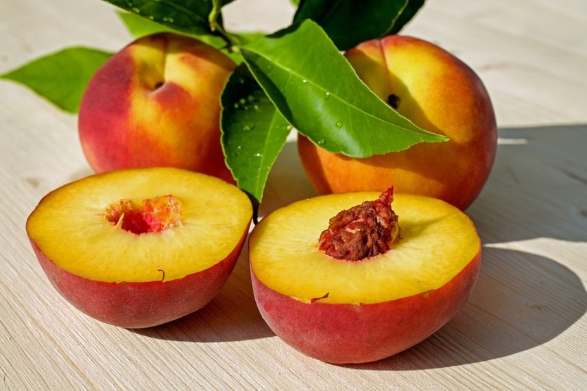 sliced peach fruits