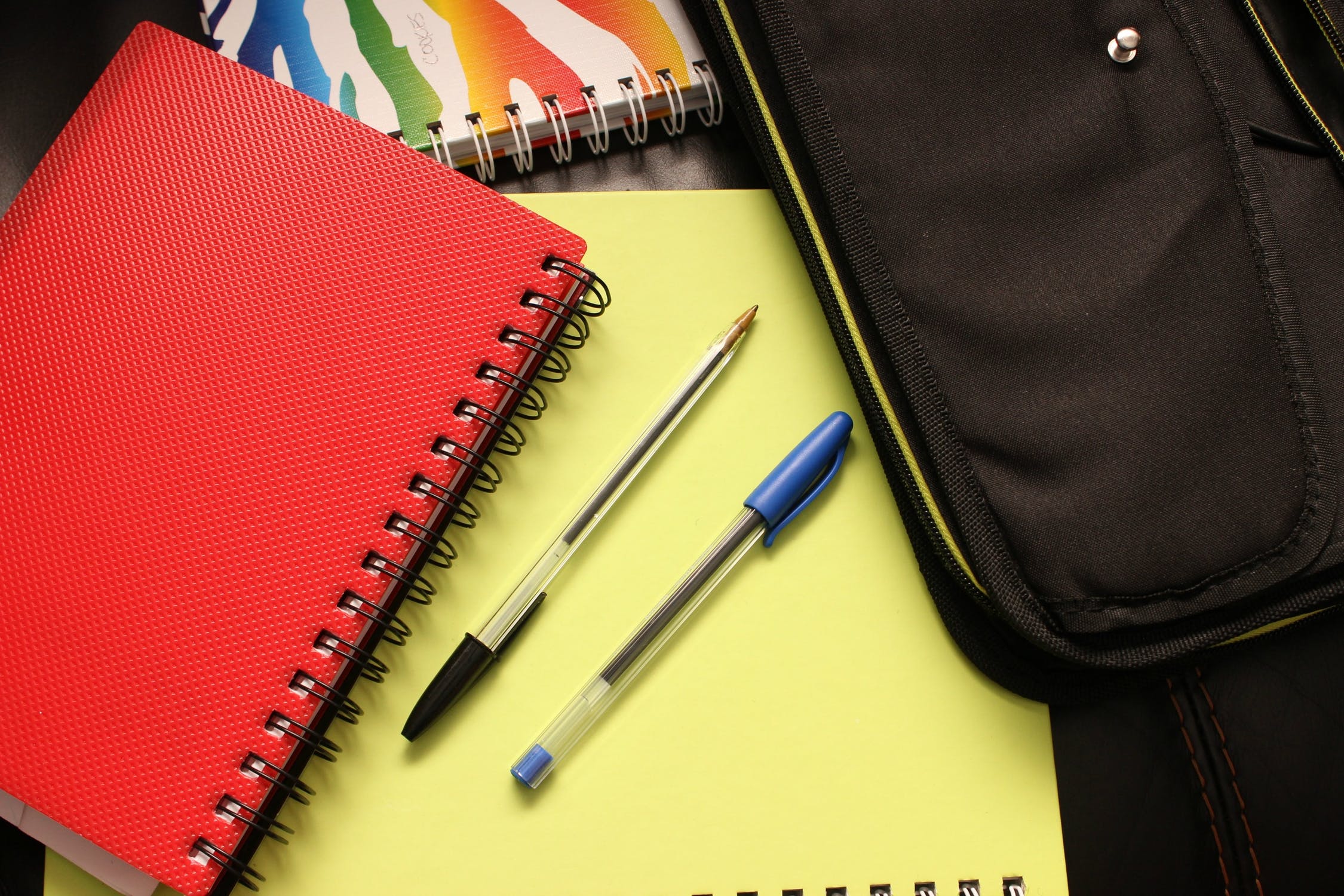 A schoolbag with notebooks