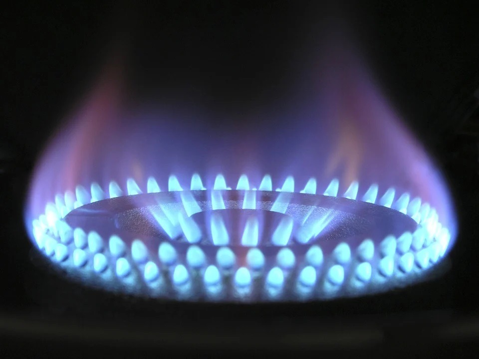 Gas stove flame. 