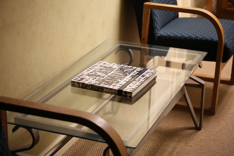 Glass table for use in the office.
