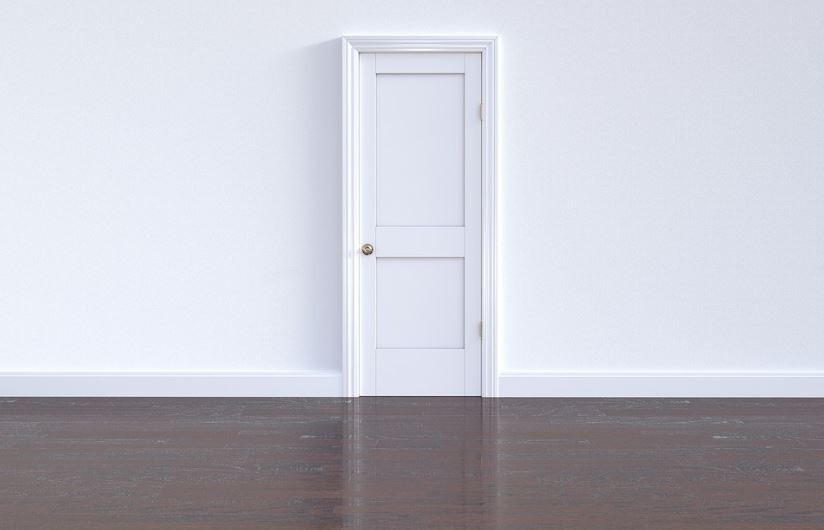 a plain white door