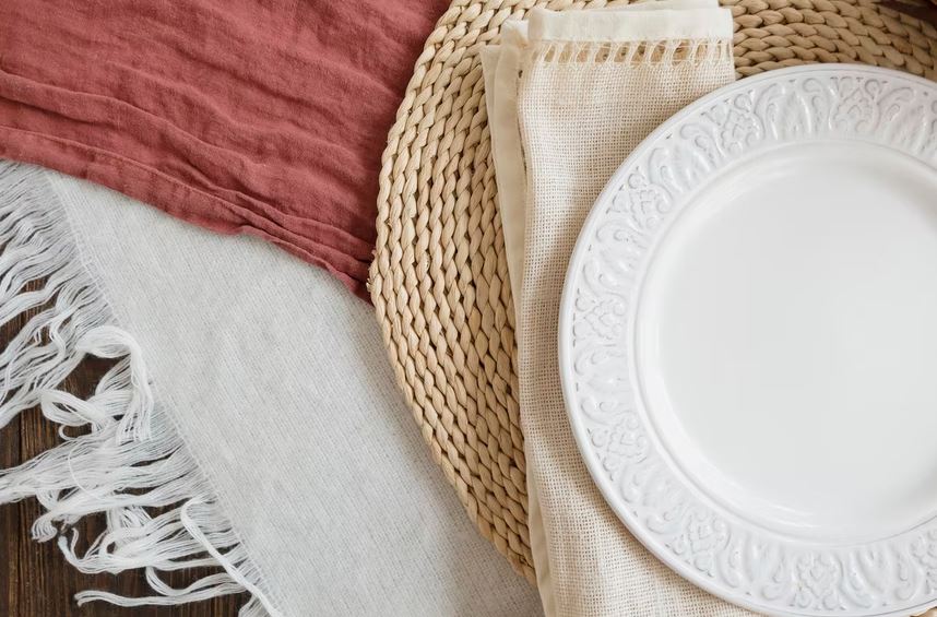 A table with different linens