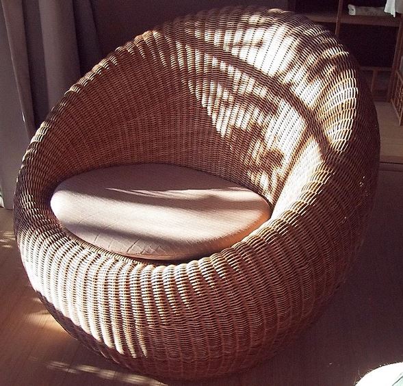 a rattan chair
